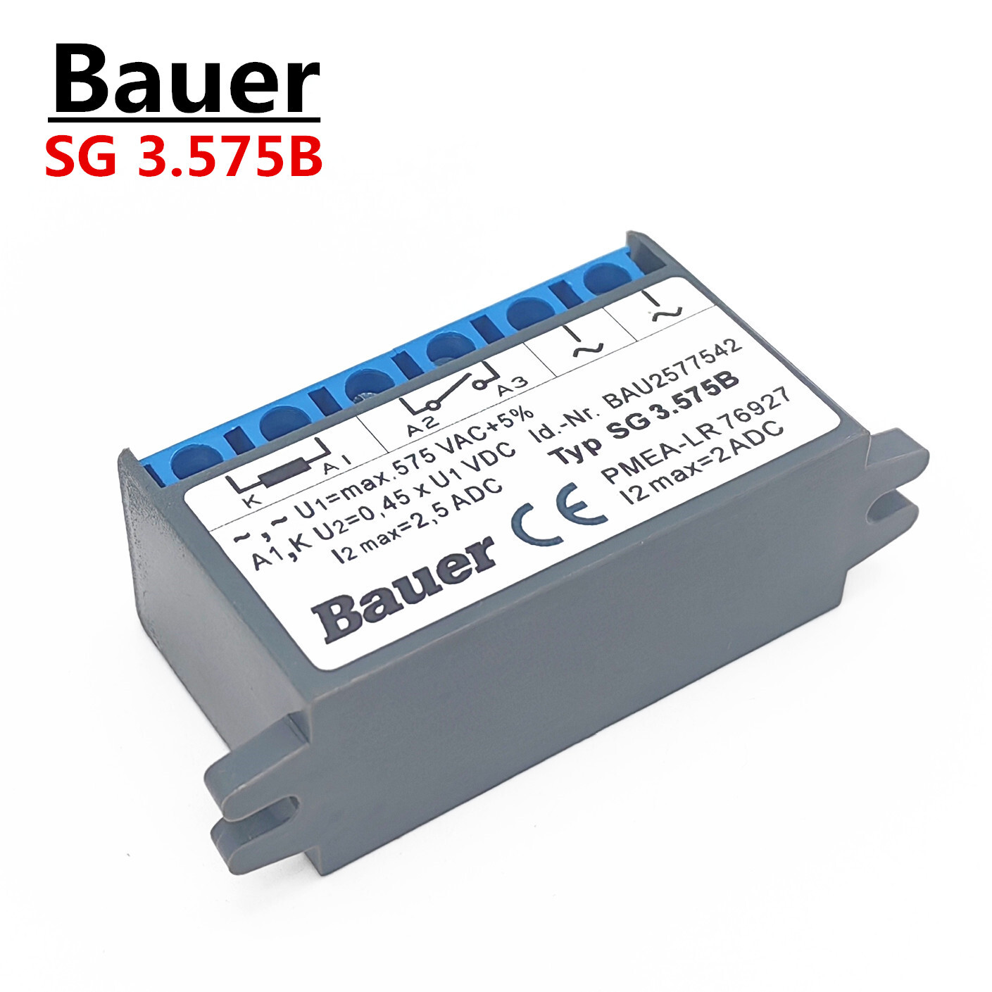 Bauer Typ SG 3.575B BAU2577542 U1=max.575VAC+5% Motor Brake Rectifier Device