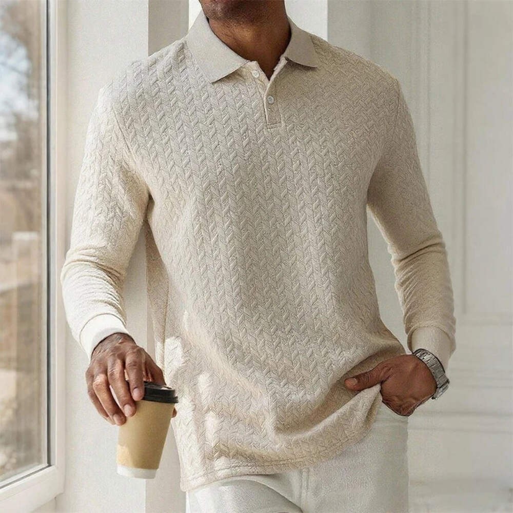 Men Long Sleeve Polo Shirt High Quality Male Clothing