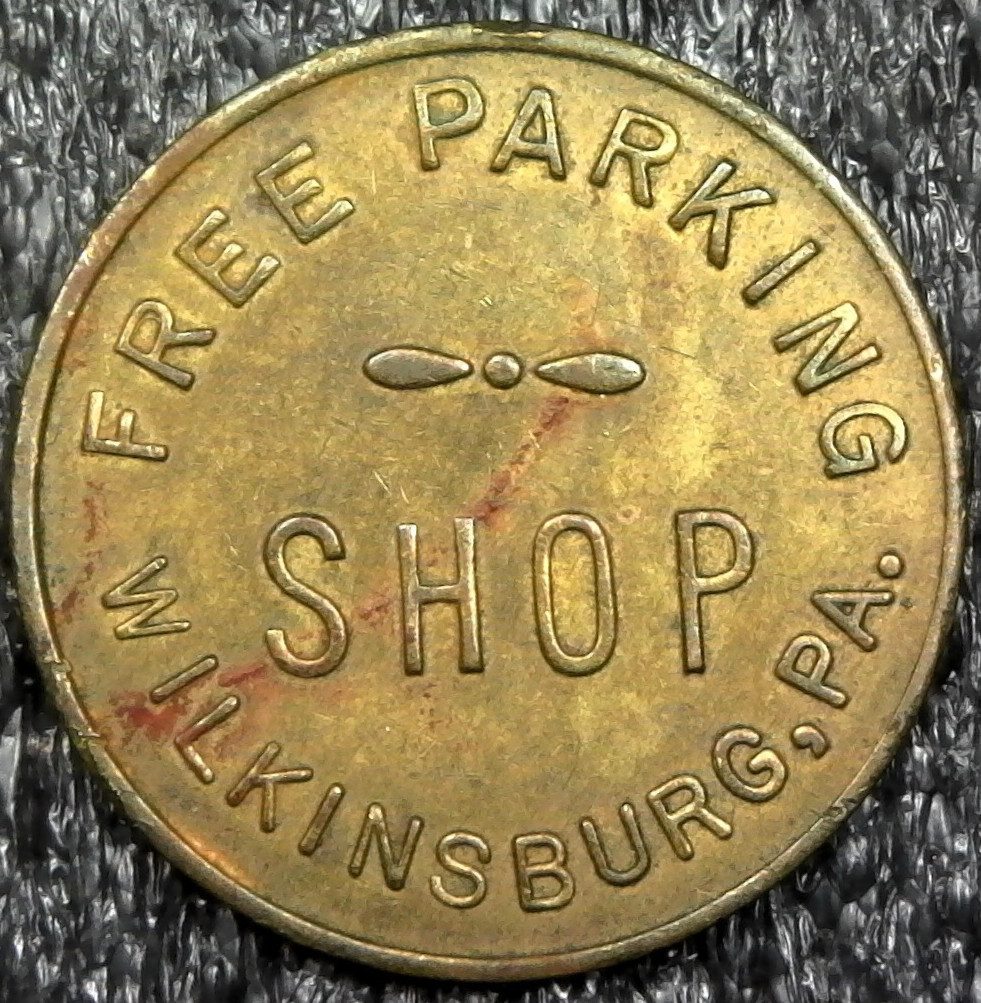 Wilkinsburg, PA Good All Over - Shop Free Parking Token 22mm (c536)