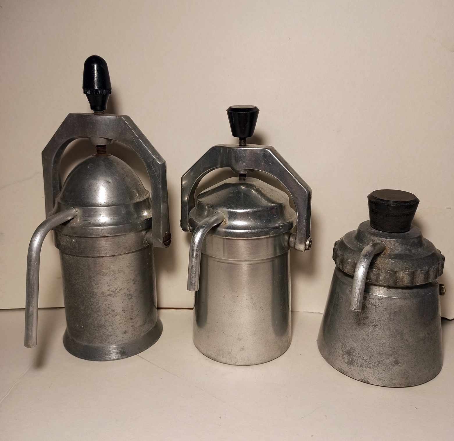 3 Original vintage espresso coffee maker for camping 1950- 1960s