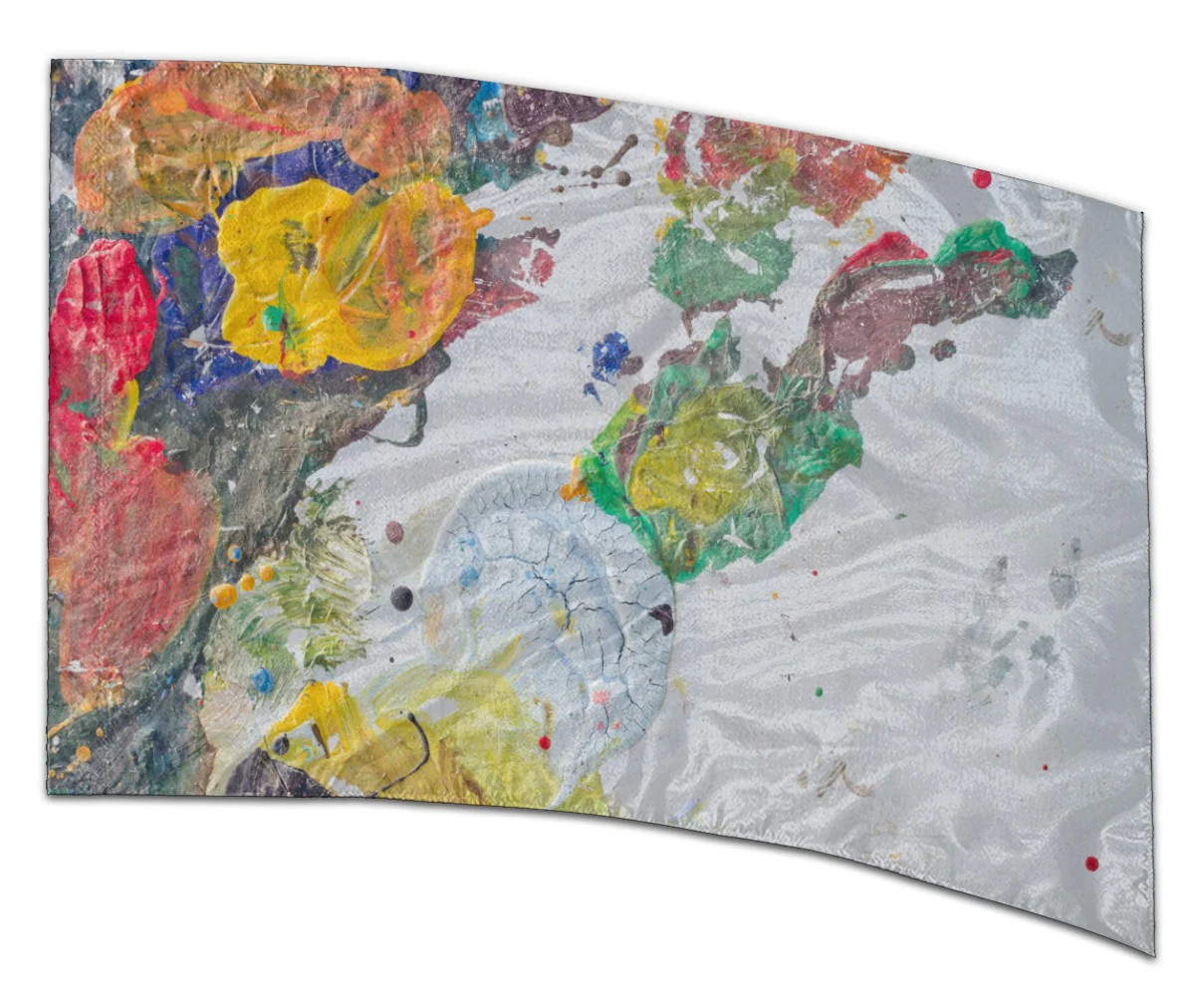 COLOR GUARD FLAGS COLORFUL CHAOS SILKS - NEW - 36" x 54" Standard Curved
