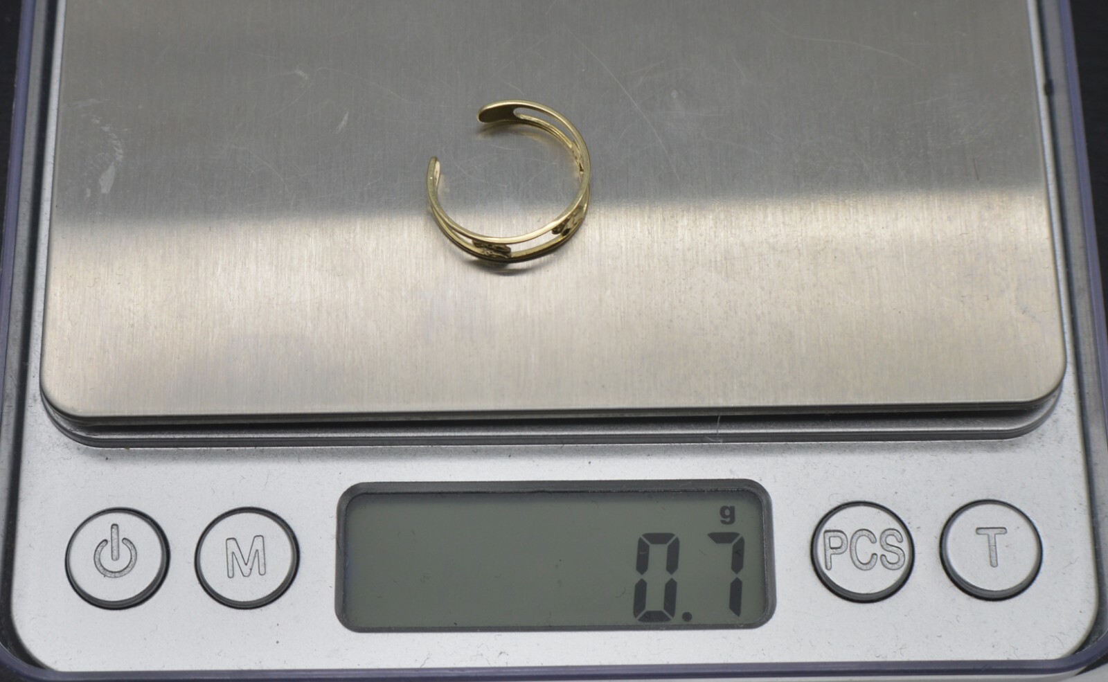 10K Real Yellow Solid Gold lucky Elephant Shaped Toe Ring Adjustable 4.1mm 0.7gr