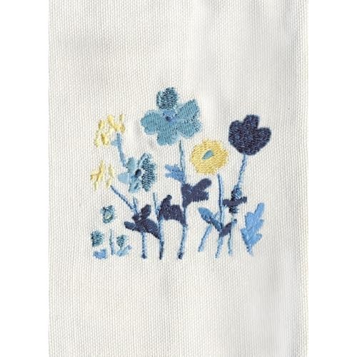 Furukawa Paper Book Cover Embroidered HONTOWATASHI Blue Flower QE79