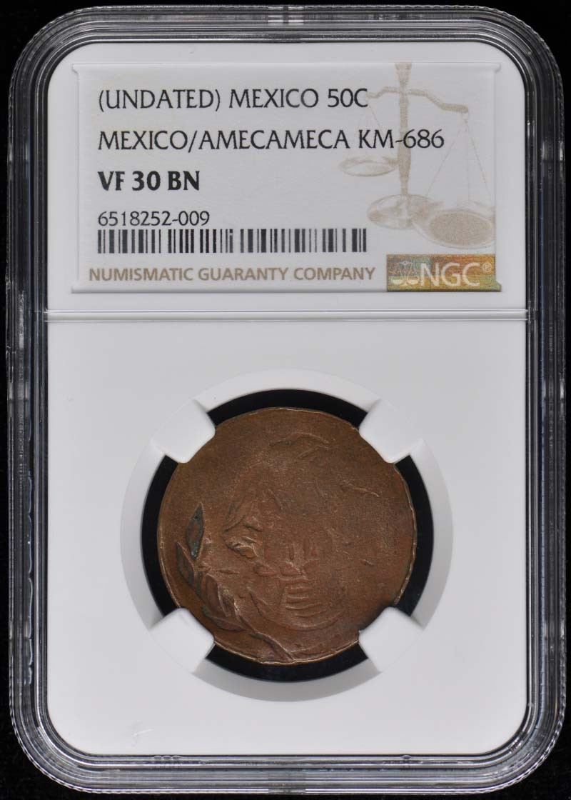 (Undated) Mexico Revolution 50C Centavos Amecameca KM-686 VF 30 BN