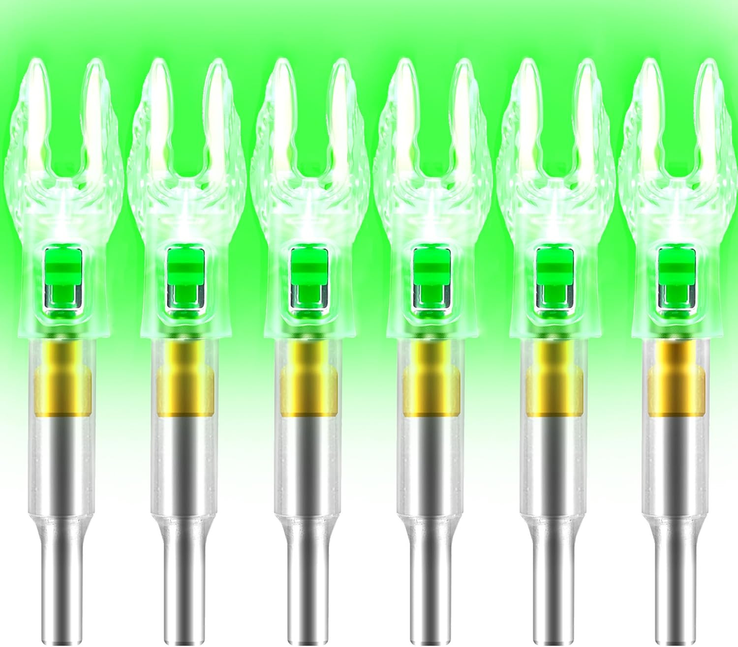 6 Pack X Lighted Nocks for Arrows with .204 .233 .244 .246 inside Diameter with