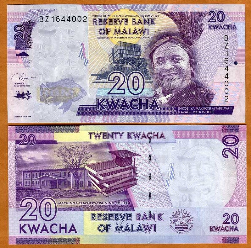 Malawi, 20 Kwacha, 2020, P-63-New, UNC New date and signature