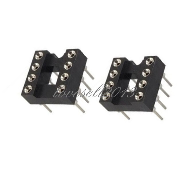 10PCS 8Pin DIP SIP Round IC Sockets Adaptor Solder Type plated machined