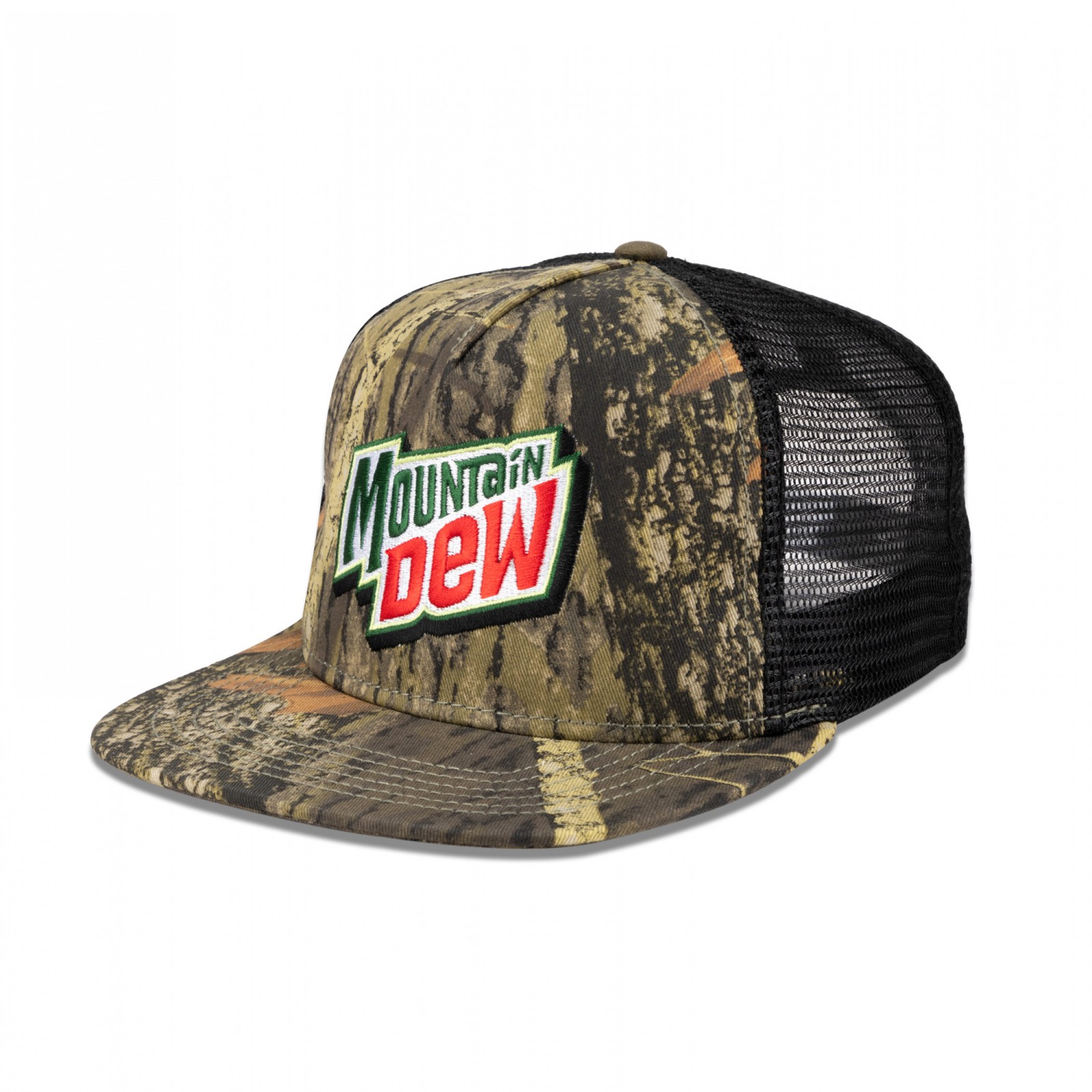 Mountain Dew Camo Flat Bill Adjustable Hat Multi-Color