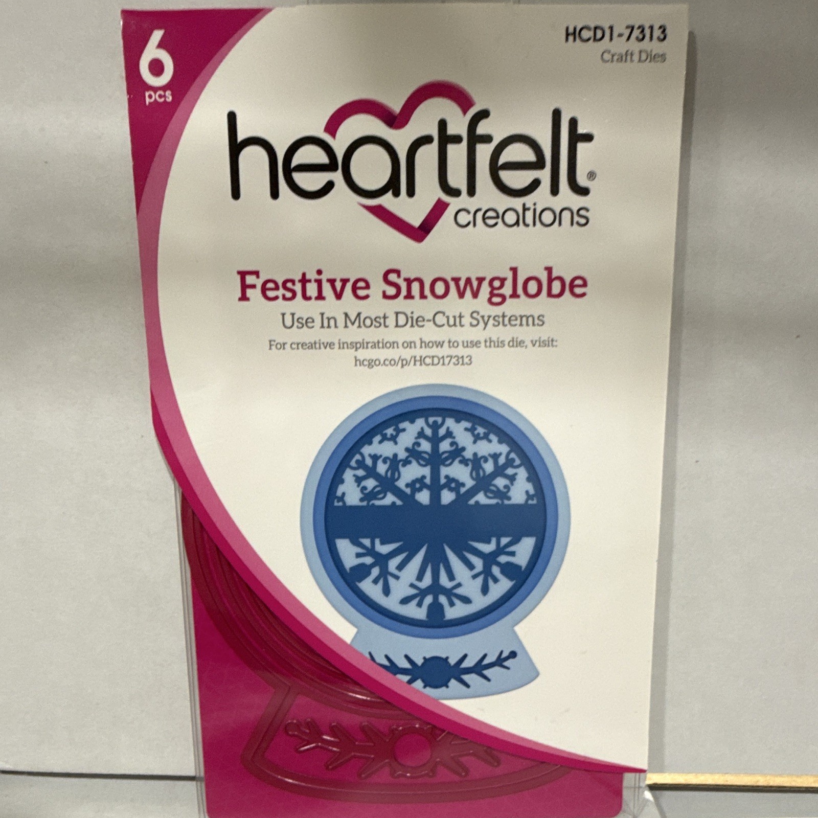 Heartfelt Creations Festive Snowglobe Cutting Dies Craft Set 6 pcs HCD1-7313
