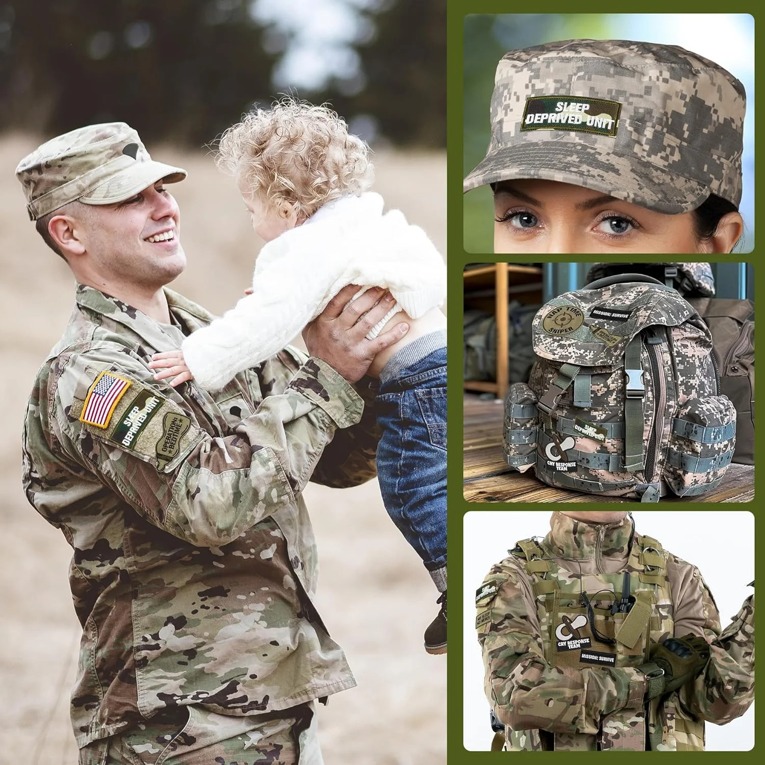 7Pcs Funny Daddy Mommy Tactical Patches with Hook and Loop Cute Pacifier Bottle