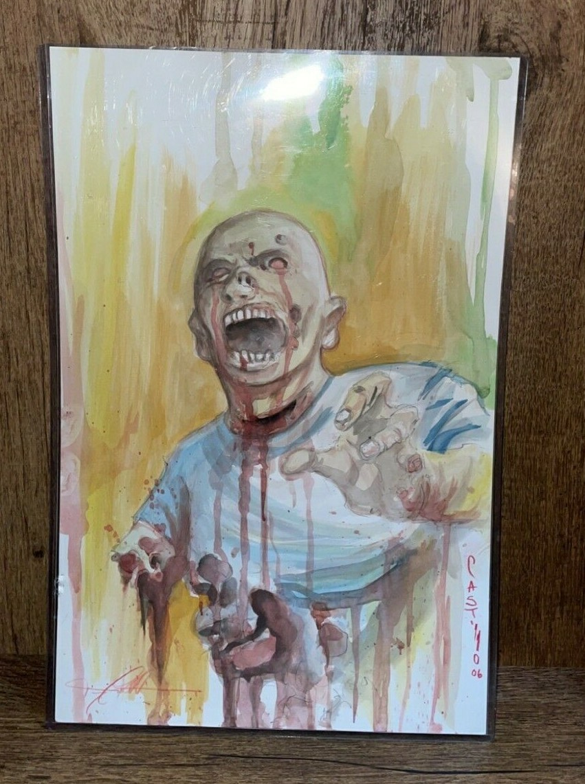 Original Authentic TOM CASTILLO Artwork Painting Drawing w/ Signature VERY RARE