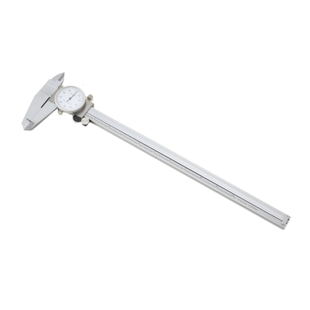 12'' Large Dial Caliper Shockproof Calipers Ruler Stainless Steel With Case