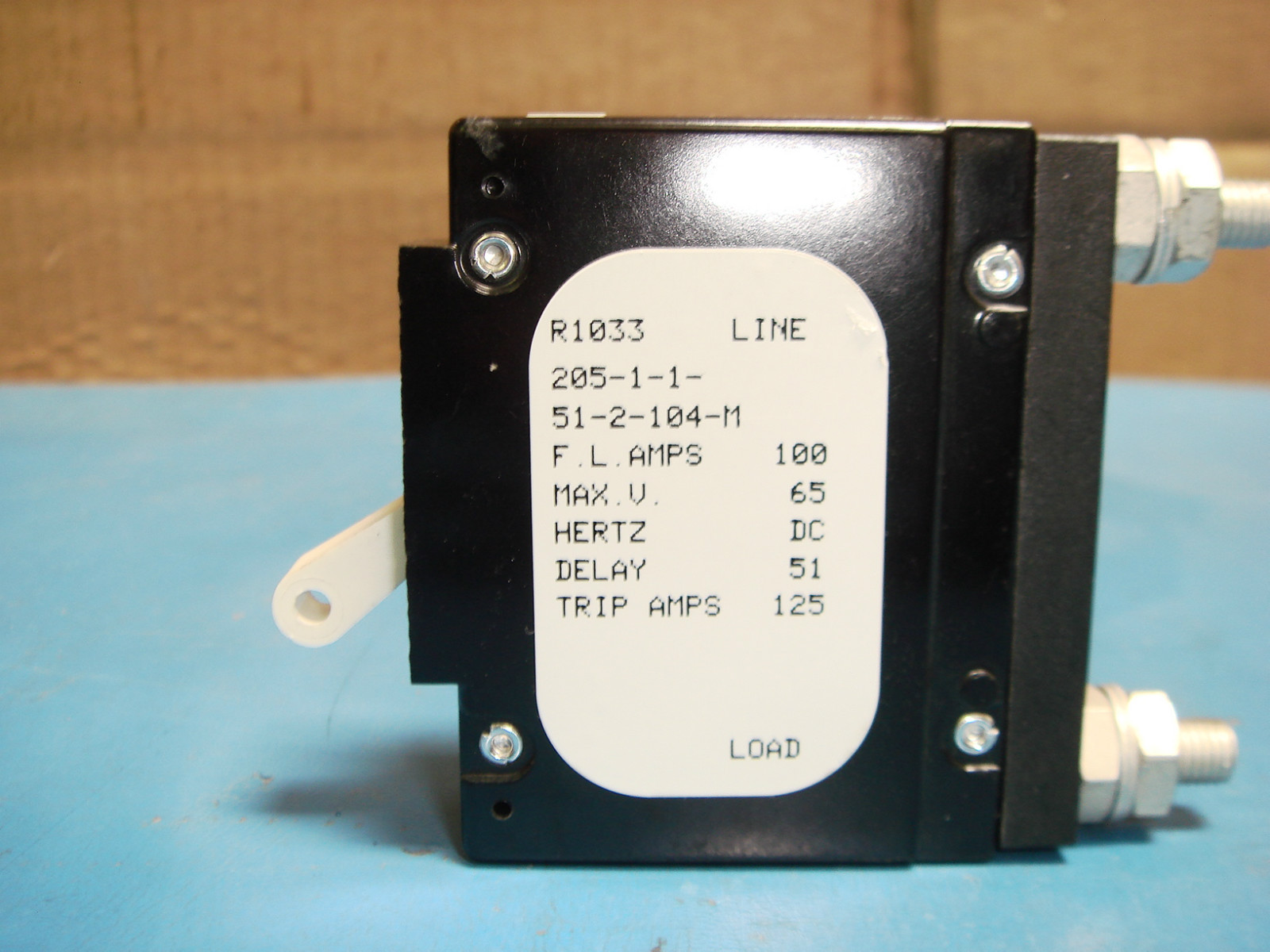 Airpax 205-1-1-51-2-104-M  Circuit BreakerCircuit Protectors 1Pole 100A 65VDC Ma