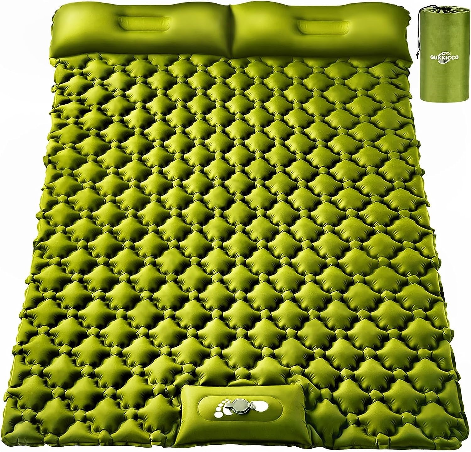 Gukkicco Camping Sleeping Pad, Ultralight Self Inflating Camping Pad 2 Person