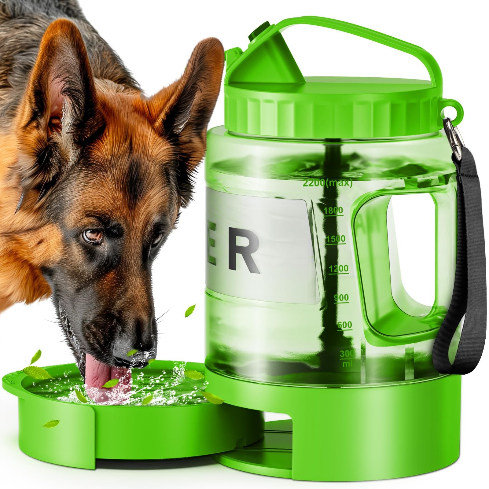 Dog Water Bottle Portable Bowls - 77oz Large Travel Water Bowl Dispenser for ...
