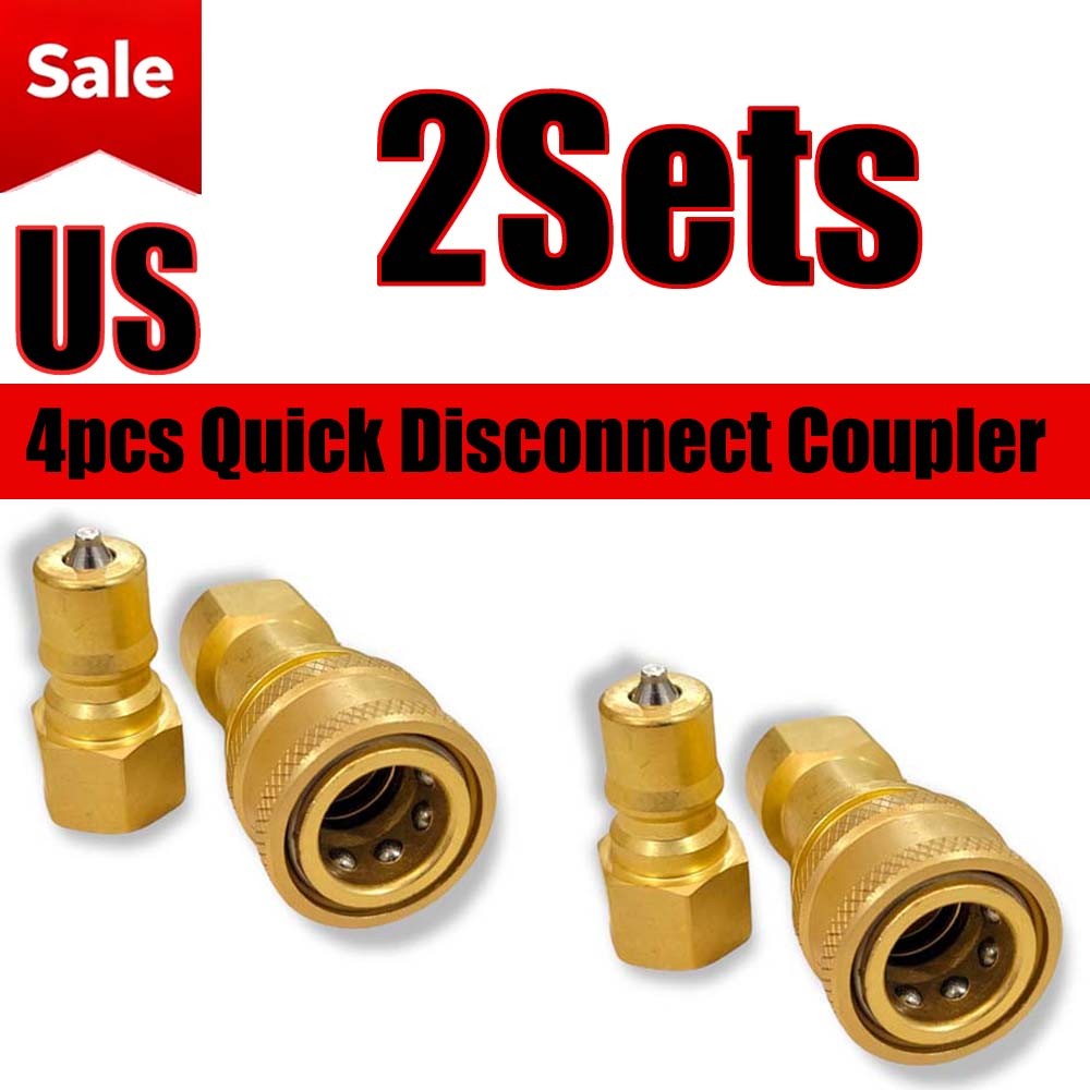 4Pcs 1/4" Brass Quick Disconnect Coupler Carpet Cleaning Extractor Wands&Hose US