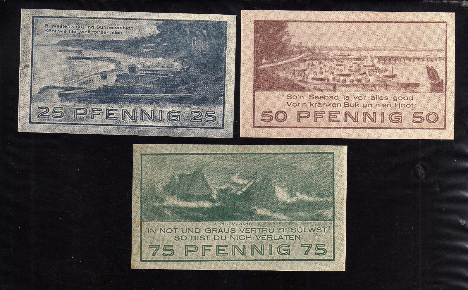 NIENDORF - GERMANY NOTGELD  -     25, 50, 75 PFENNIG