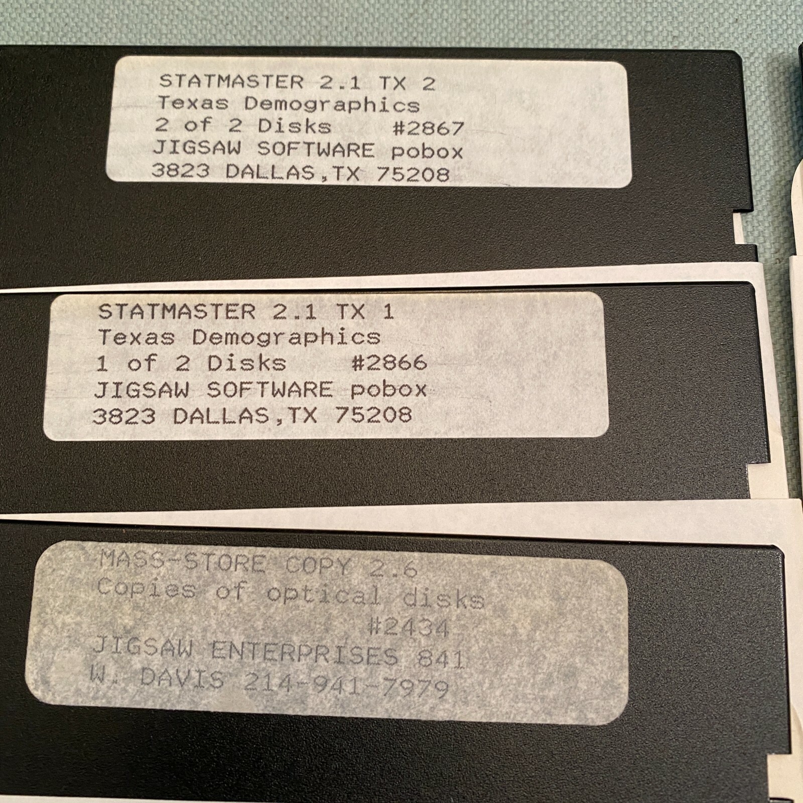 Jigsaw Software Lot 13 5.25” Floppy Disks Statmaster Copy Publisher Statistics