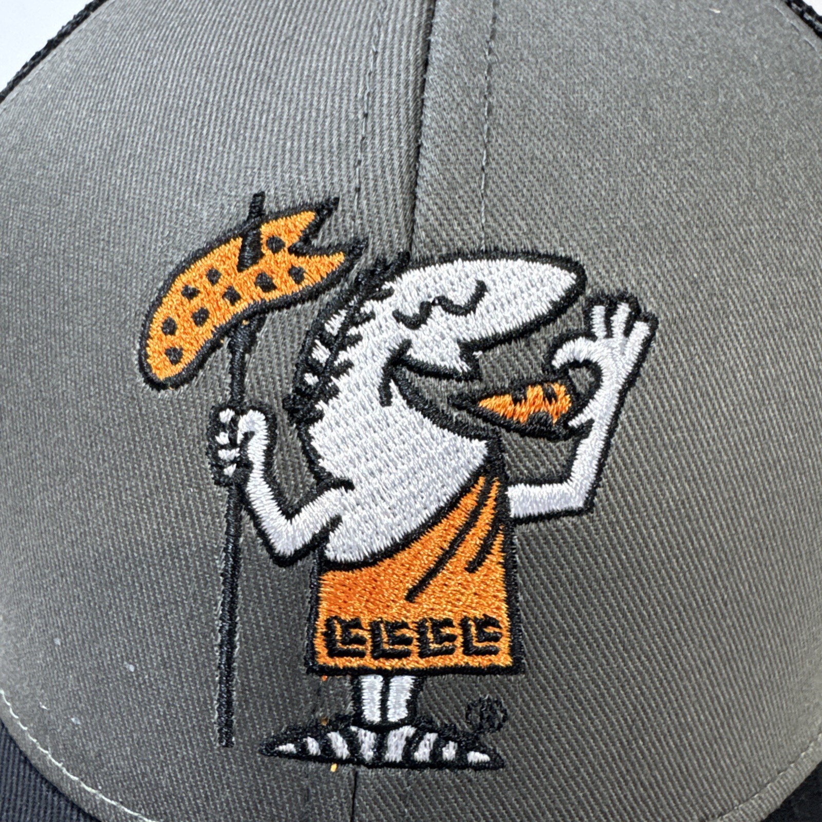 Little Caesar’s Hat Gray Black Hook Pile Cap Employee Uniform Worker New