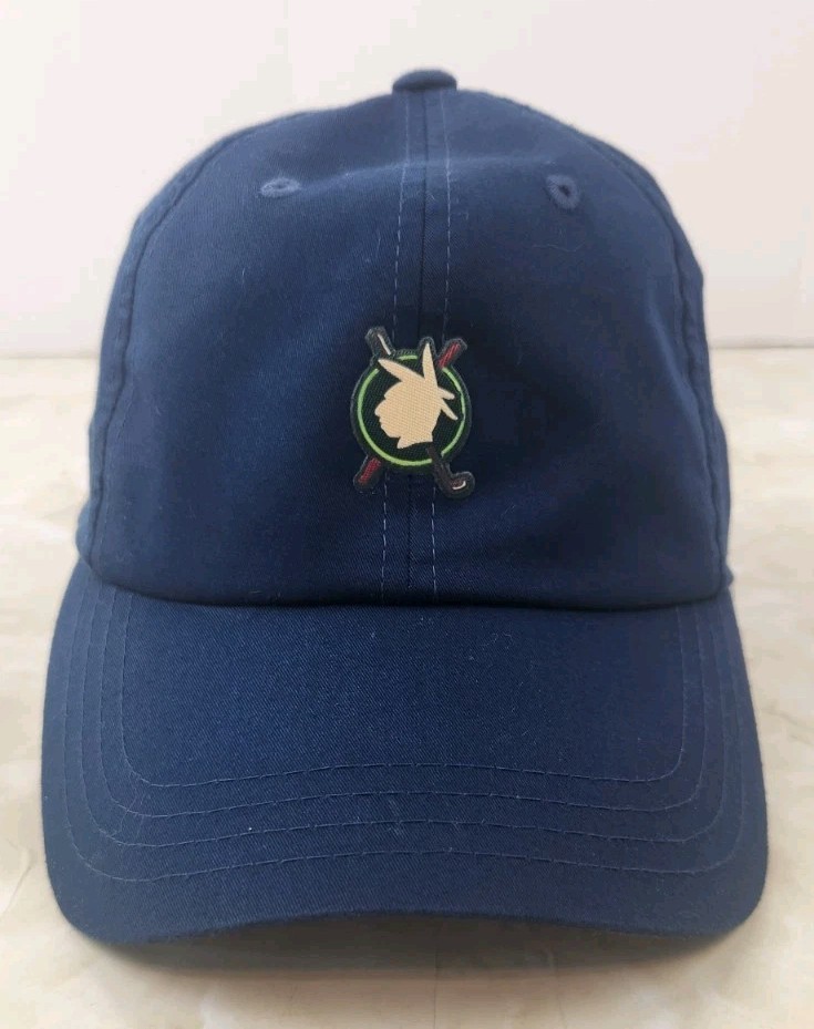 Indian Head Country Club Native American Needle Navy Blue Strapback Hat Cap