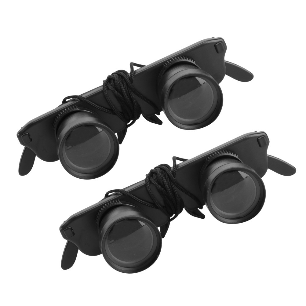 2Pcs Wearable Black Handsfree Binocular Glasses with High Definition Viewing