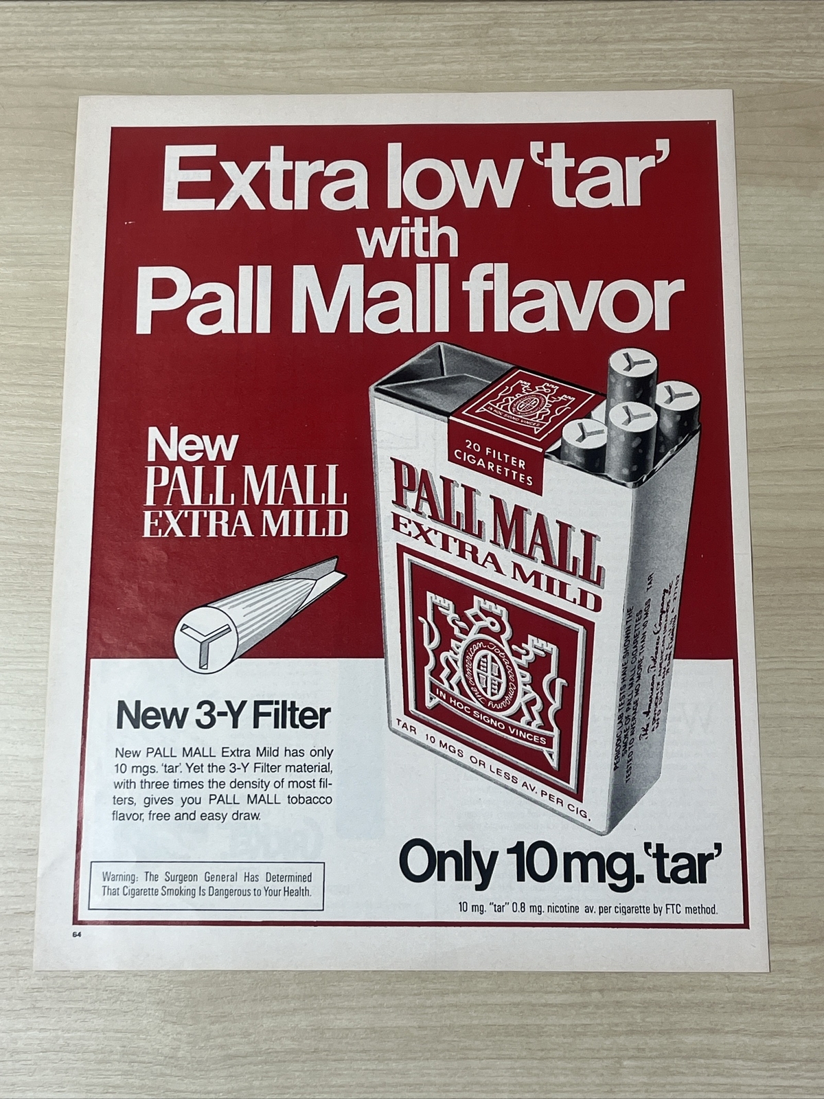 Pall Mall Cigarettes Extra Mild 1972 Vintage Print Ad Life Magazine