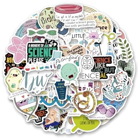 100 Funny Biology Stickers for Laptops & Water Bottles - Perfect Gifts!