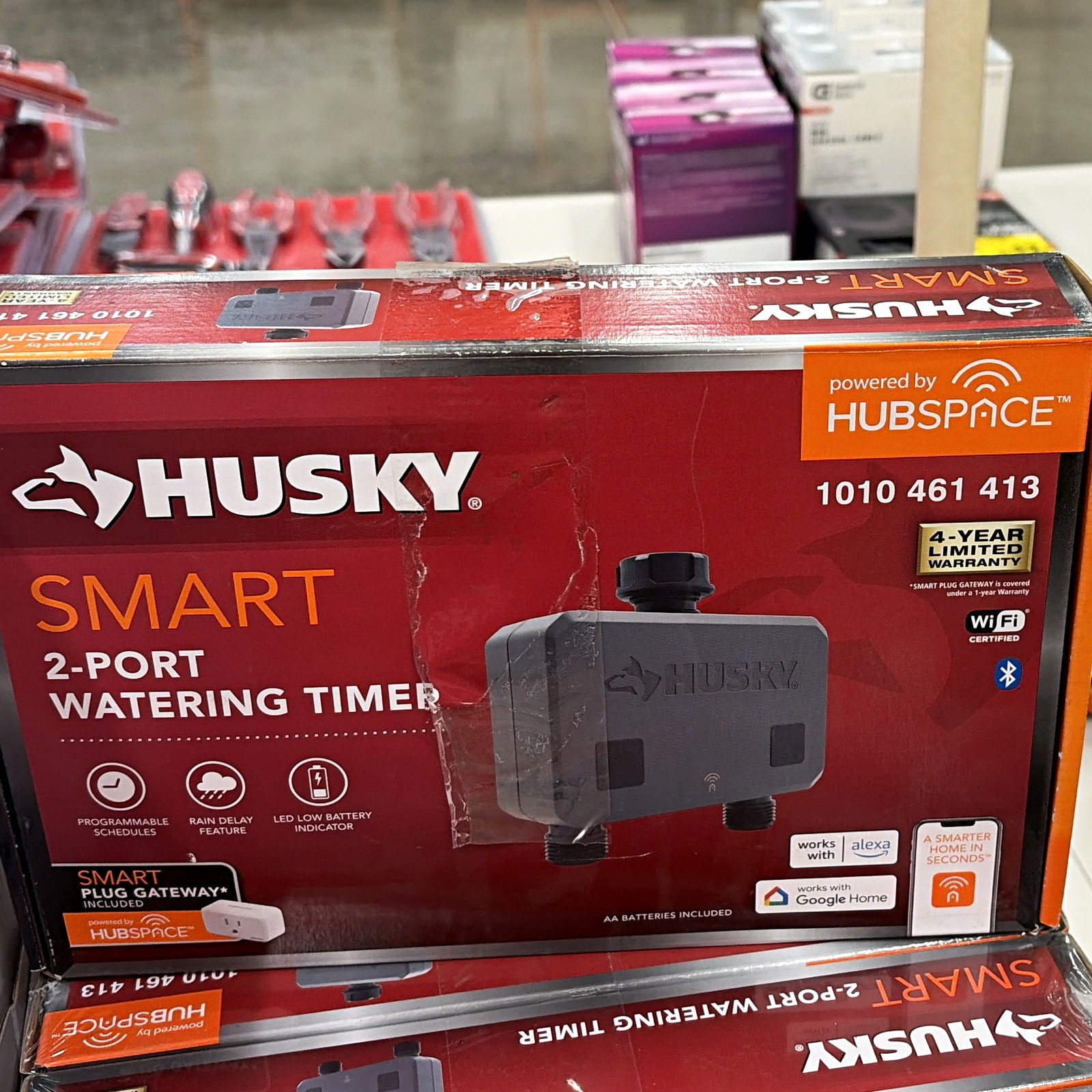 Husky Smart 2-Port Watering Timer Wi-Fi/Bluetooth 2-Zone Gray 1010 461 413