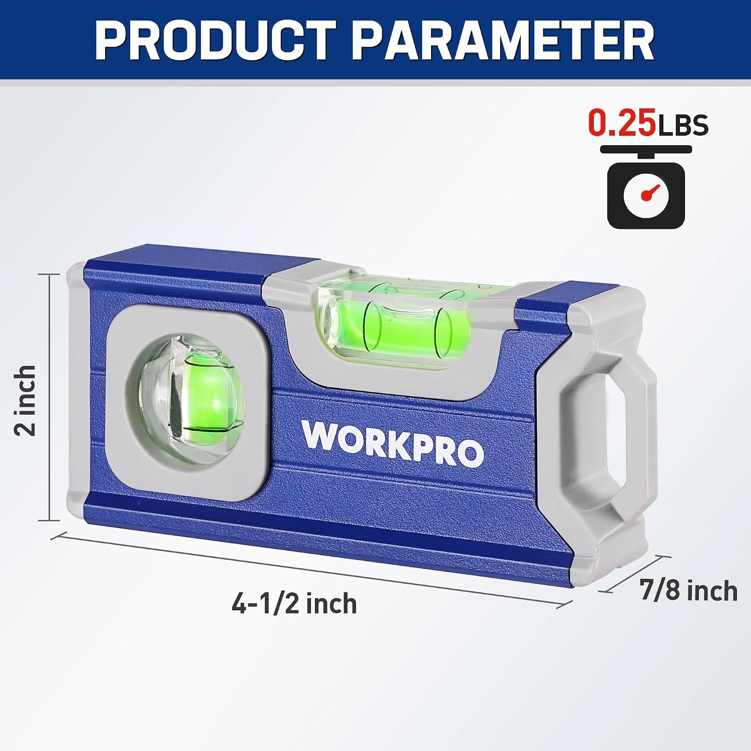 Compact 4-1/2 Inch Magnetic Level - Durable Aluminum Tool for Accurate Alignment