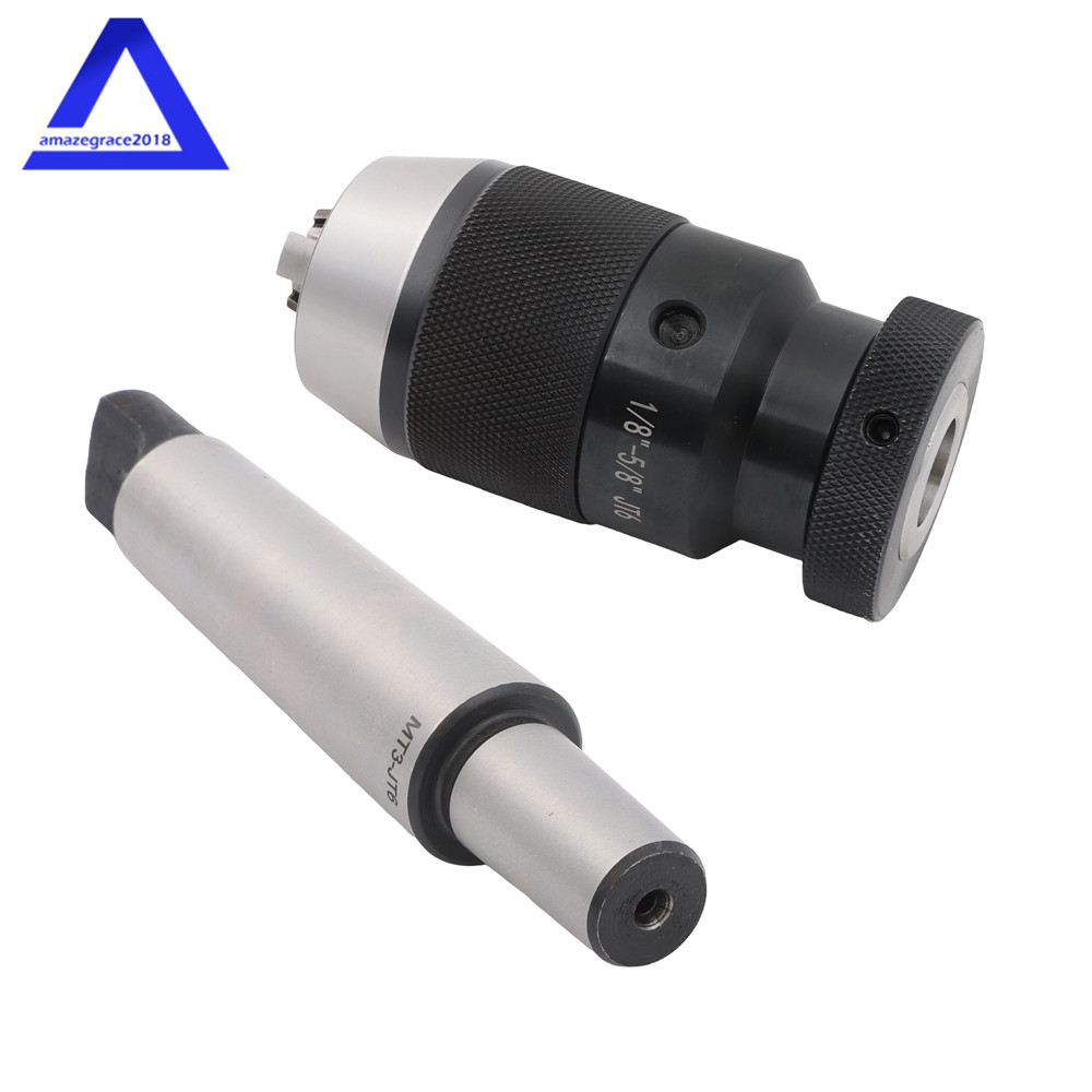 Premium 1/8"-5/8" Keyless Drill Chuck With 3MT Mounting 6JT Taper Shank Arbor
