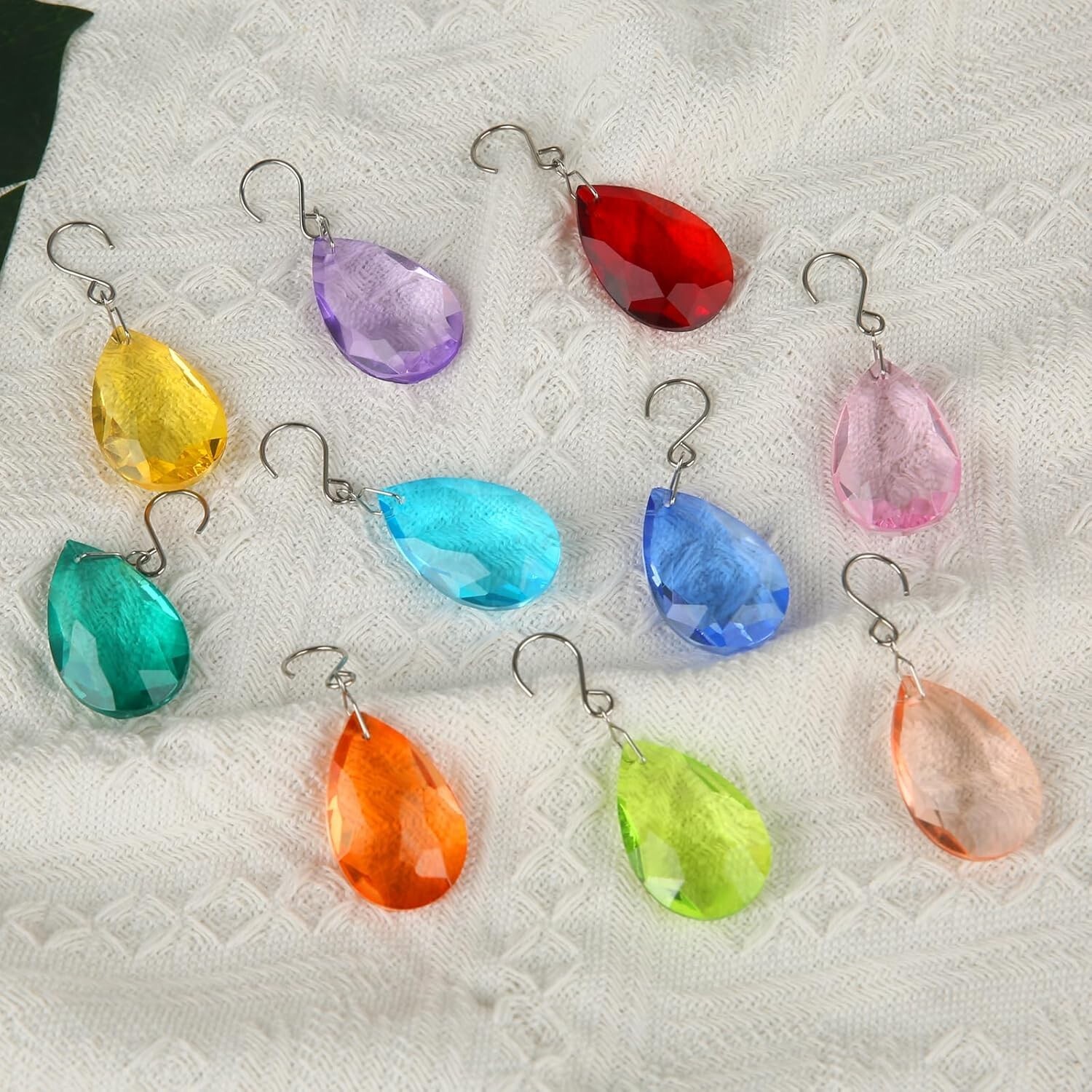 38mm Crystal Suncatcher Prism 10pcs Multicolor Teardrop Crystals Chandeliers New