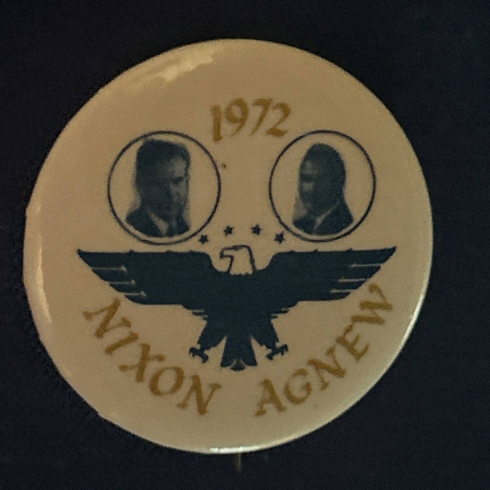 1972 Nixon Agnew Eagle jugate  1 1/4” pinback button pin
