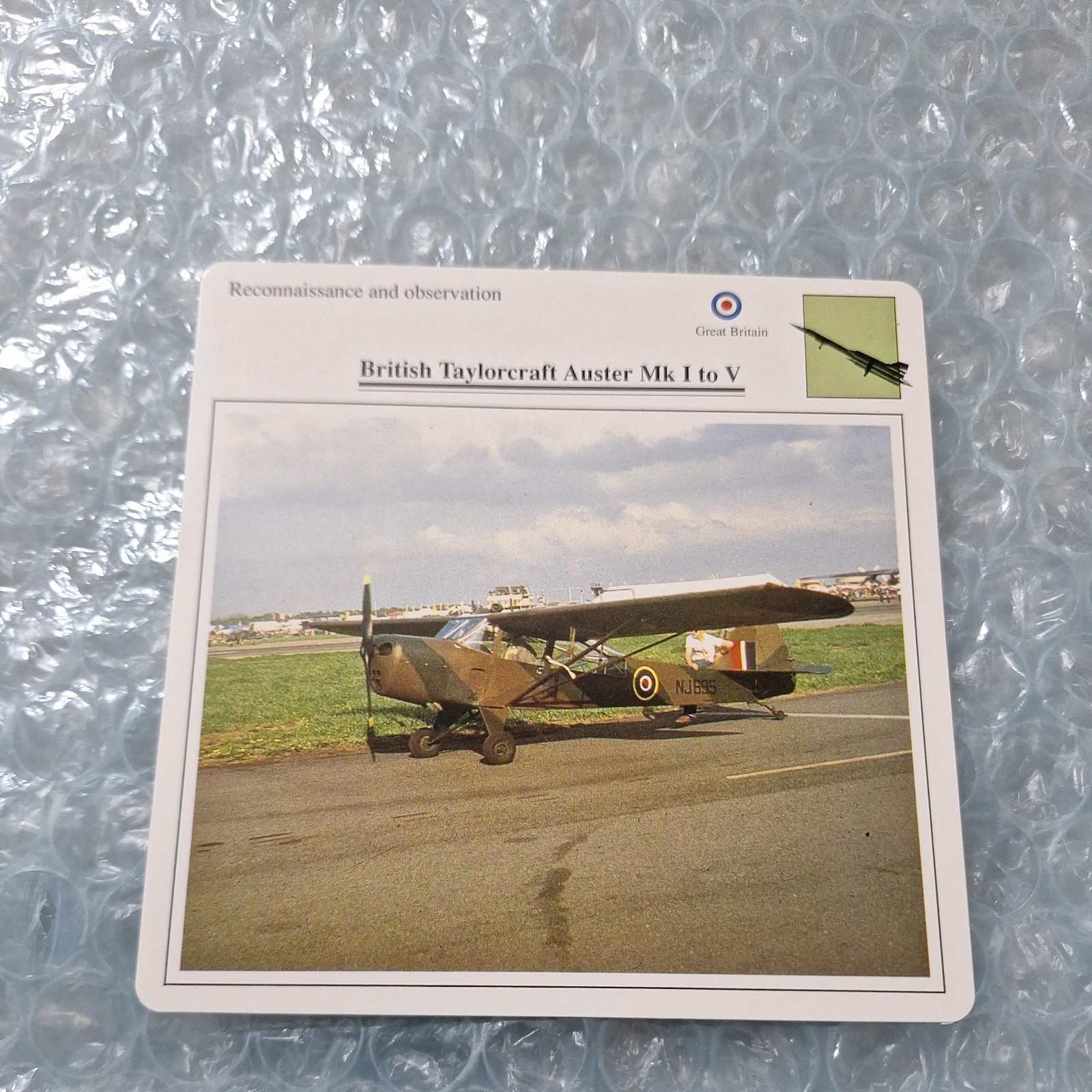 COLLECTORS CLUB CARD BRITISH TAYLORCRAFT AUSTER MK I to V recon & observation