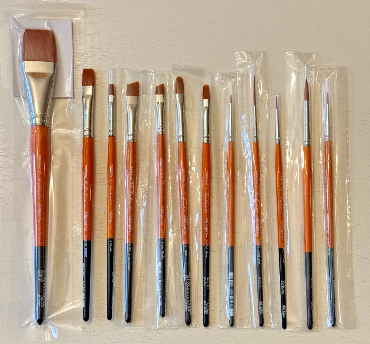 Kingart Radiant All-Purpose Multi-Media Assorted Brush Set, 12 Piece / NEW!