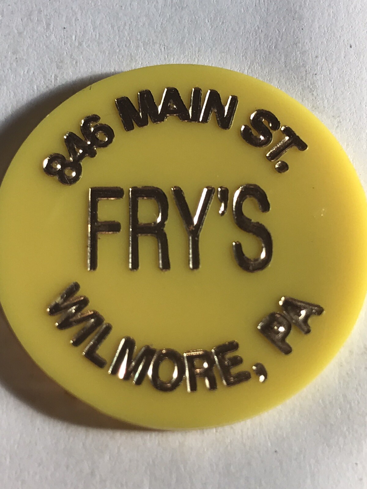 Plastic Beer Token - Fry’s - Wil more, Pennsylvania