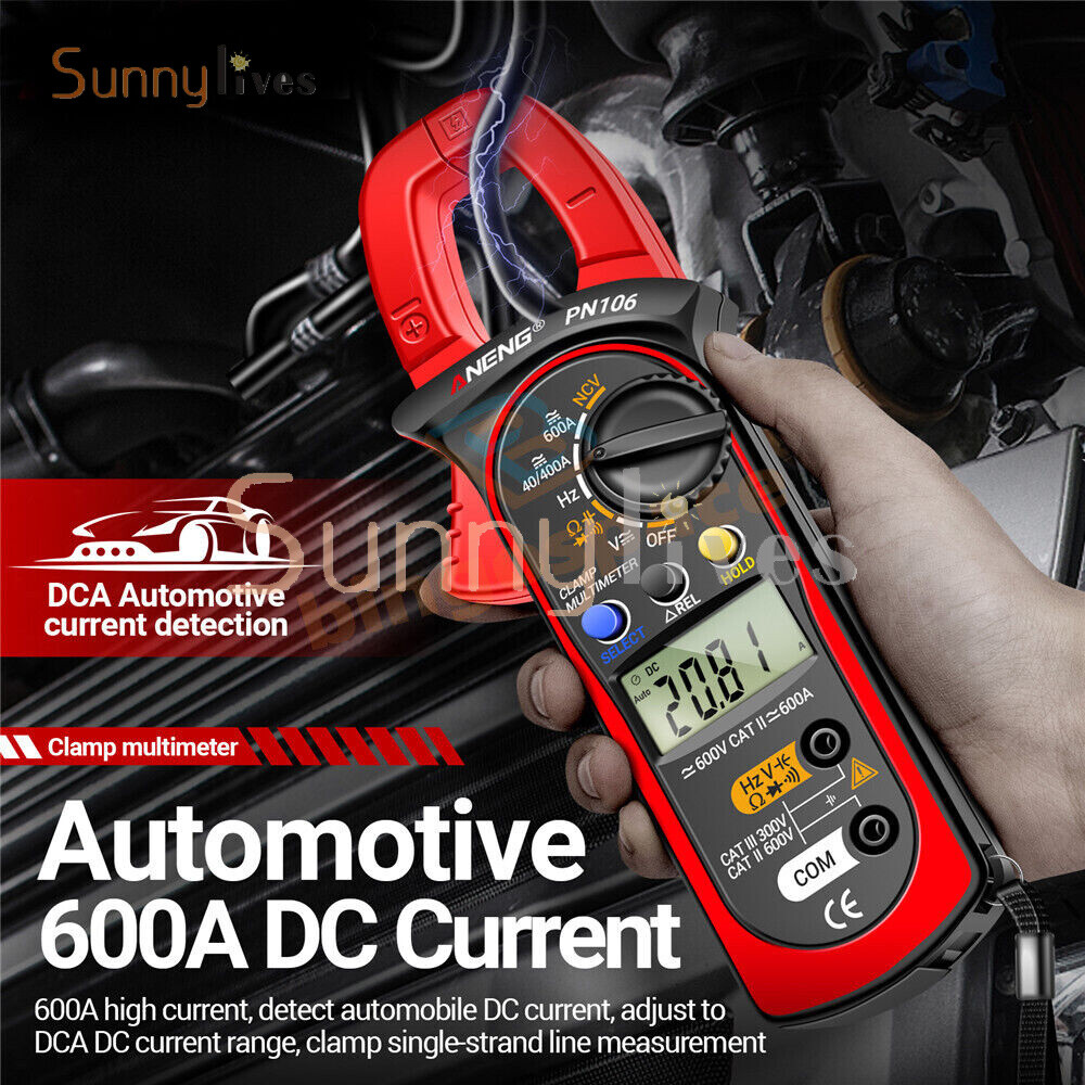 PN106 DCA600A Digital Multimeter Auto Range AC/DC Voltage Current Clamp Meter
