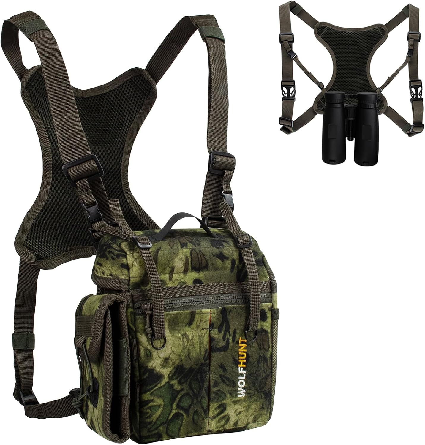 Binoculars Harness Chest Pack Magnetic with Detachable Rangefinder Pouch | 3-In-