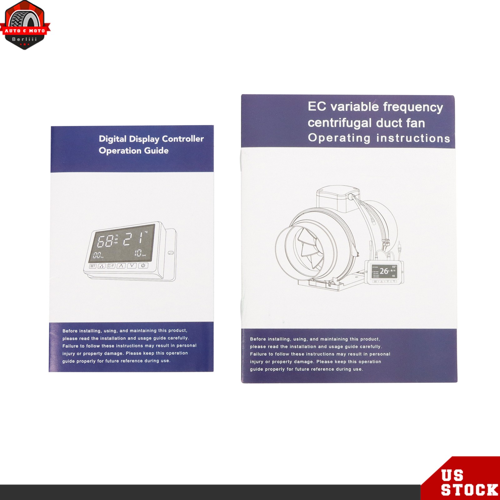 Inline Duct Fan, 8-Inch 807 CFM & Temperature Humidity Controller EC-Motor
