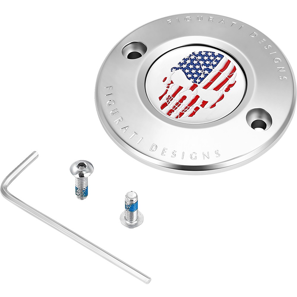 Figurati Designs FD24-TC-2H-SS Timing Cover-Stainless Steel w/ American Flag