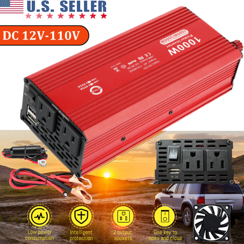 Car Inverter Converter Adapter 12V to 110V Plug Power Outlet Cigarette Lighter