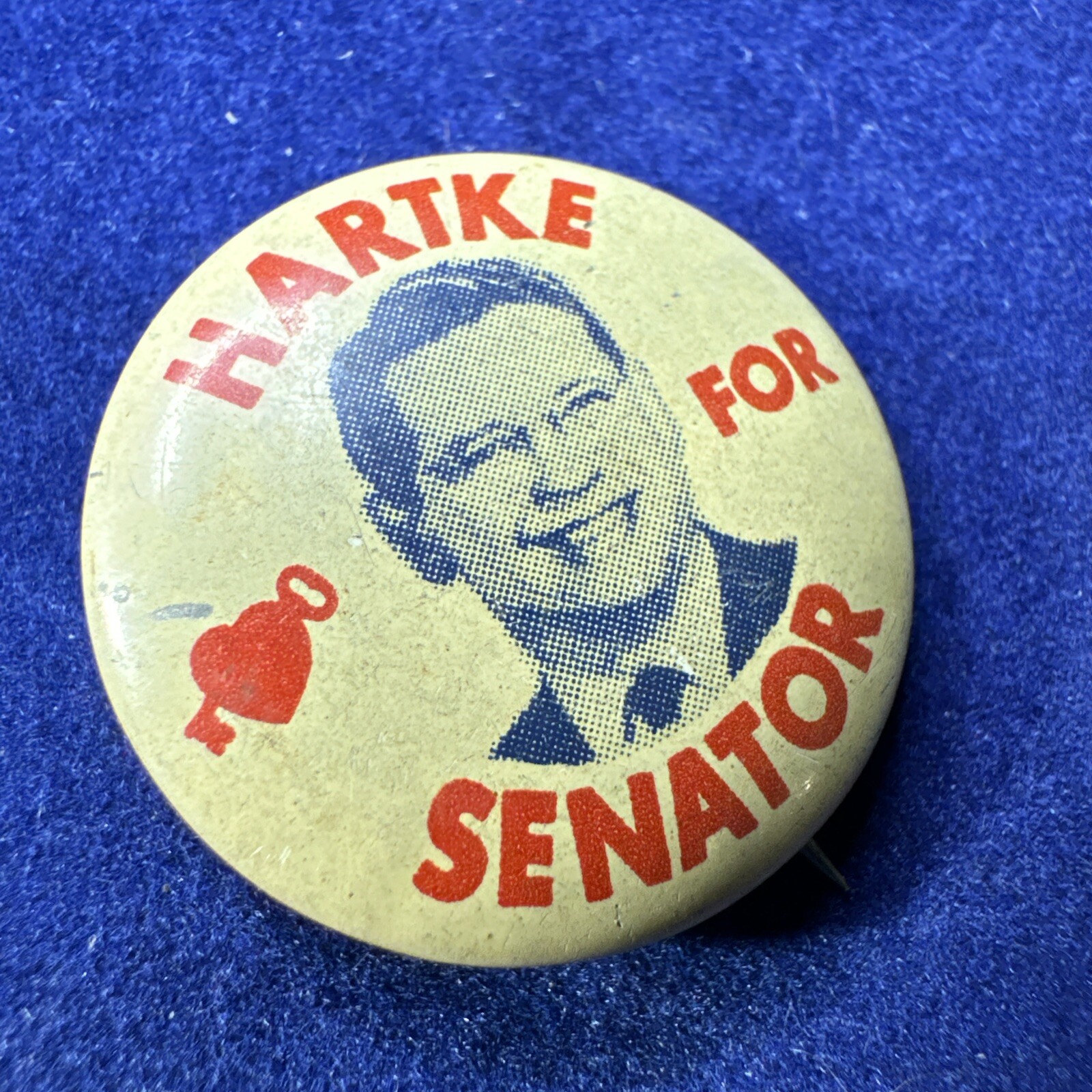 2x Vintage 1958 Rupert Hartke for Indiana Senator Democrat Campaign Pin Button