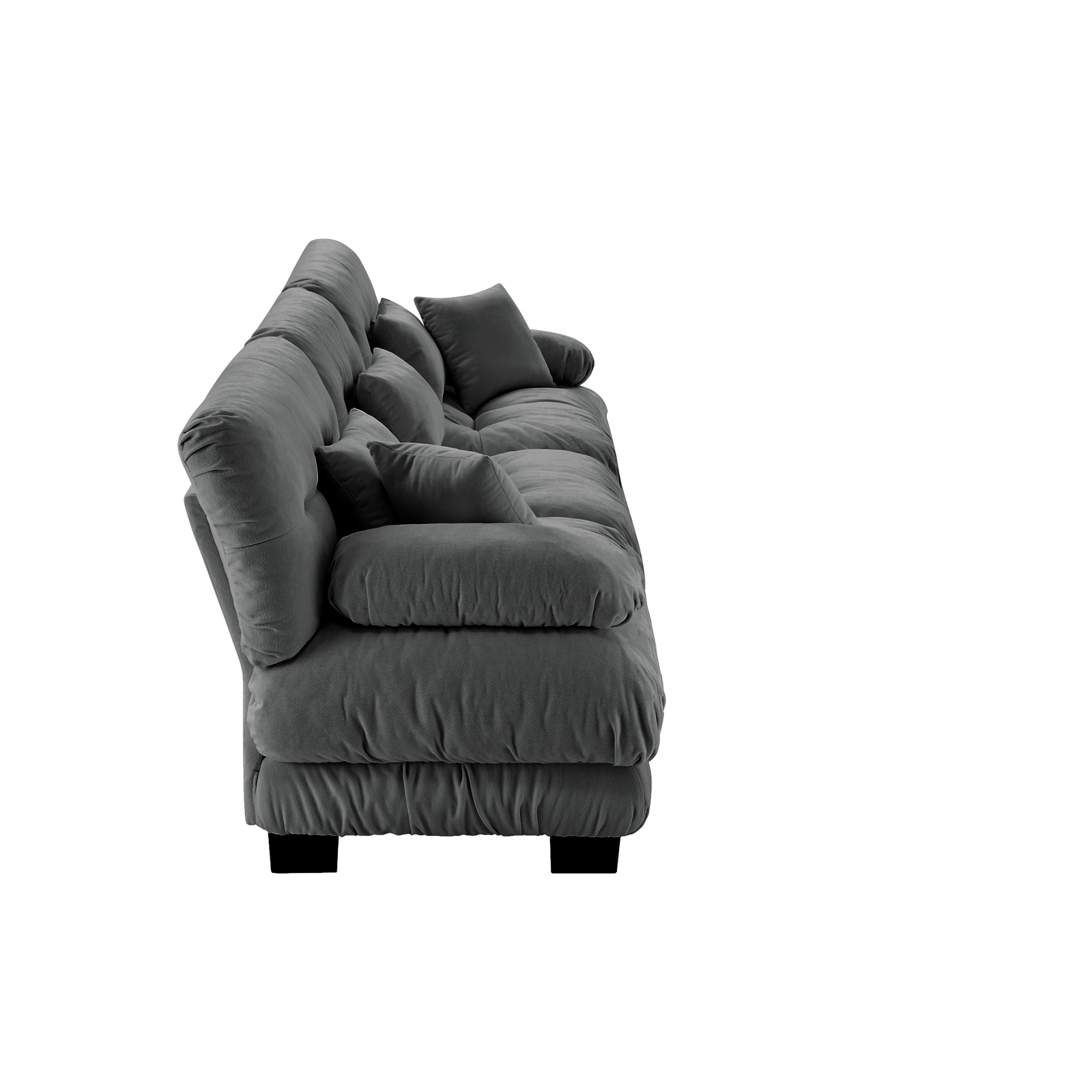 3-Seater Sectional Sofa Modular Deep Seat Sofa Couch Chenille Sofa Comfy - Gray