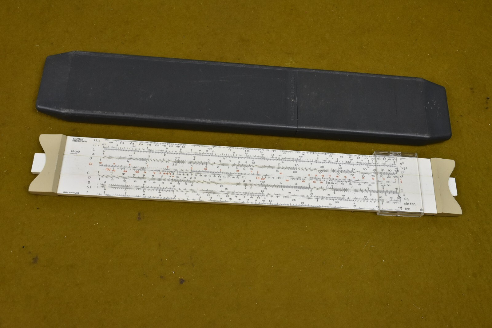 Good Used British Thornton D050 Log-Log Slide Rule in Slip Case