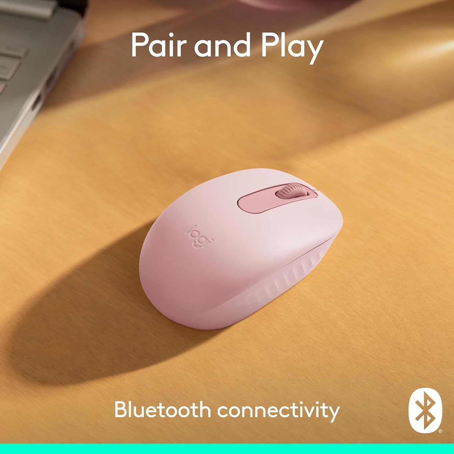 Logitech M196 Light Bluetooth Wireless Optical Mouse Compact 3-Button Rose Pink