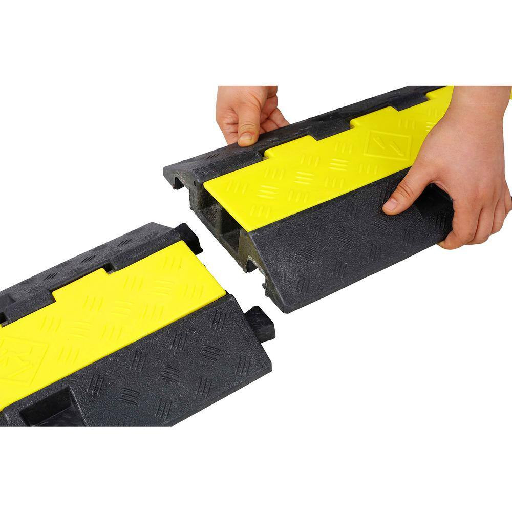 11000 Lbs. Load Capacity 2 Channels Rubber Modular Speed Bump Cable Protector Ra