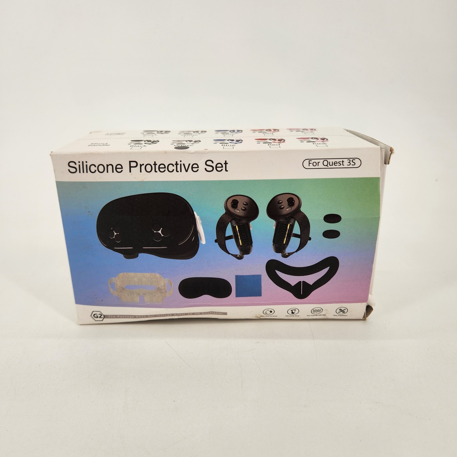 NEW Silicone Protective Set For Quest 3S. White, Short Handle
