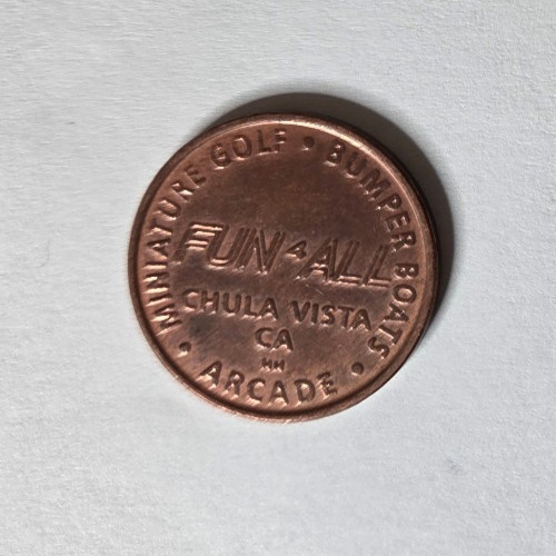 Fun 4 All Chula Vista, CA Arcade Game Token 22mm