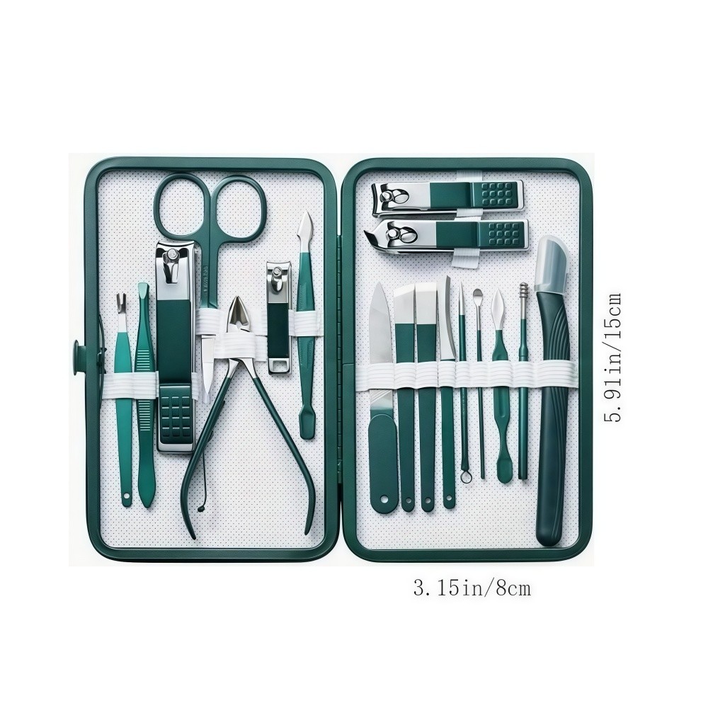 7-18Pcs Manicure Pedicure Set Stainless Steel Nail Clippers Grooming Kit w/ Case