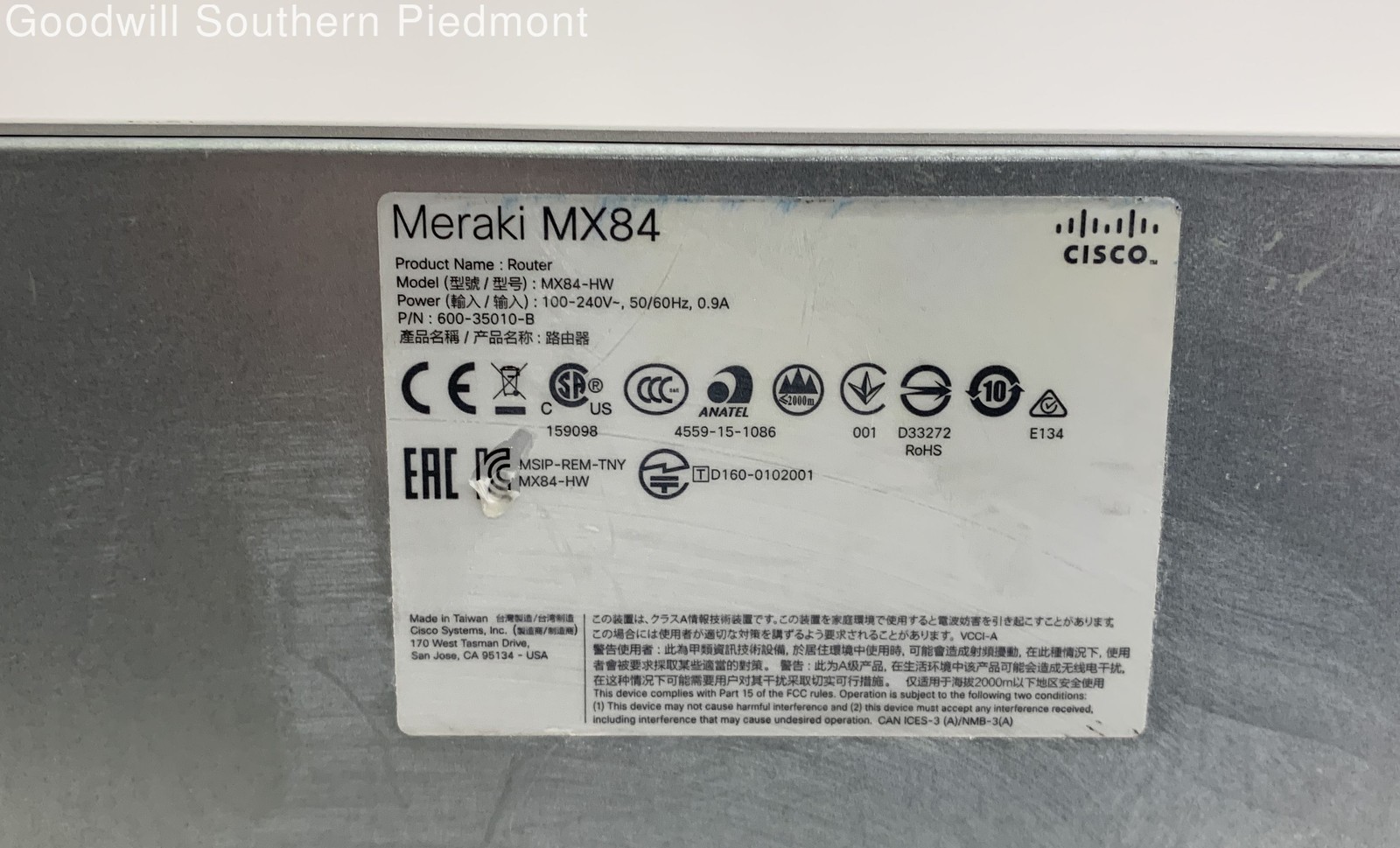 Cisco Meraki MX84-HW Security Appliance - Tested