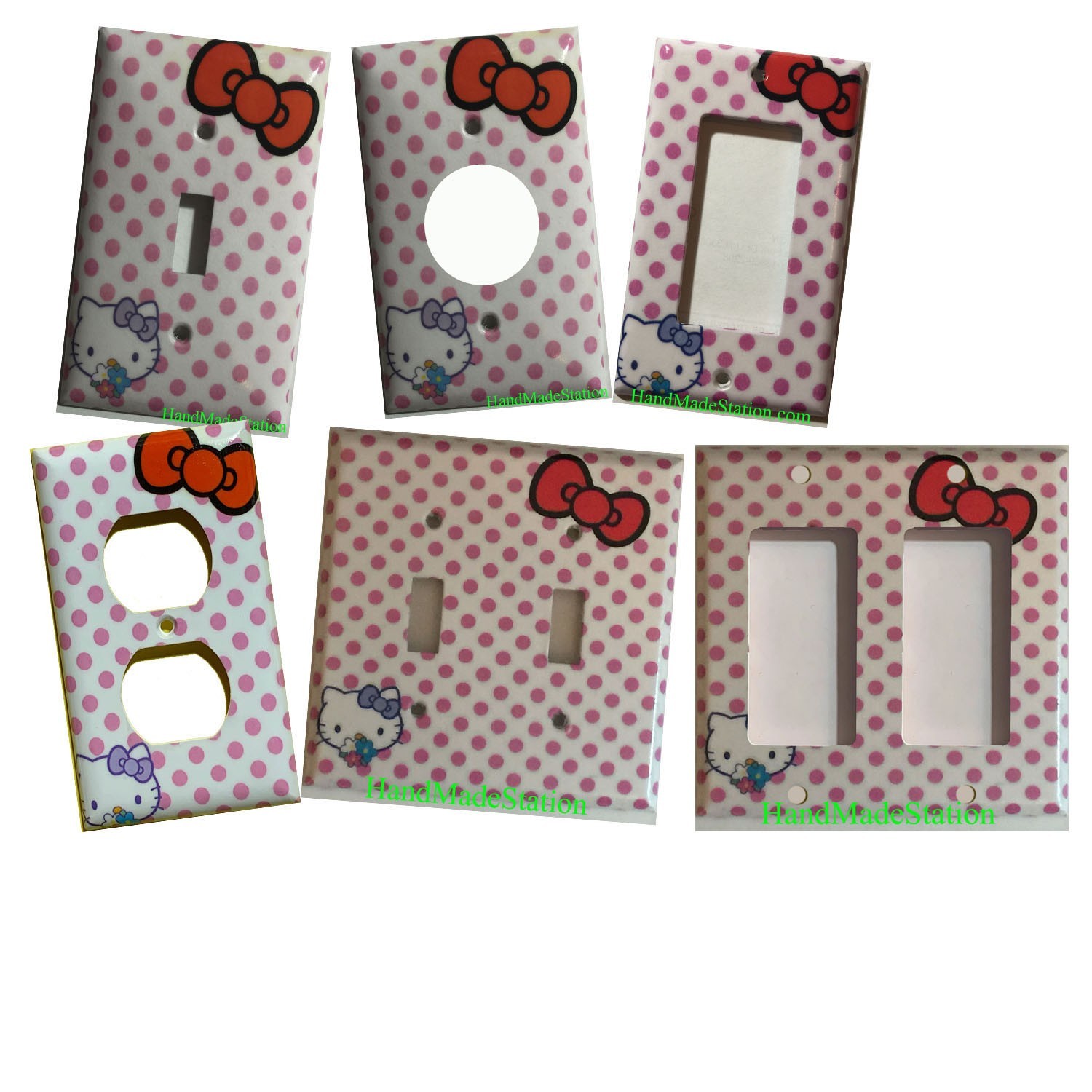 Hello Kitty Red Bow Light Switch Power Outlet Wall Cover Plate Home decor
